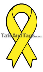 yellow ribbon temporary tattoo 