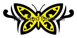 Yellow Butterfly  temporary tattoo
