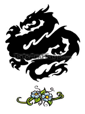 black dragon temporary tattoo