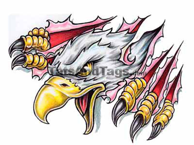 clawing eagle temporary tattoo