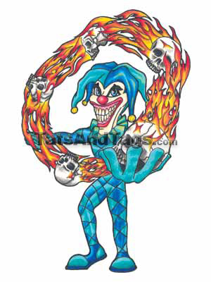 juggling joker temporary tattoo