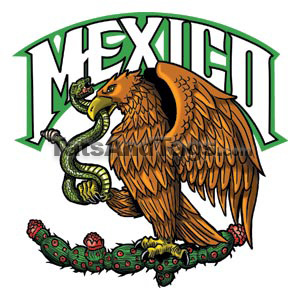 Mexico eagle temporary tattoo