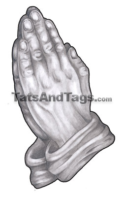 praying hands temporary tattoo