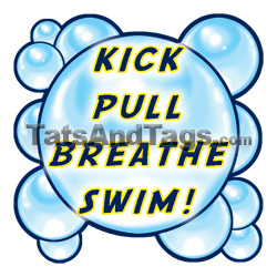 kick pull breathe swim temporary tattoo