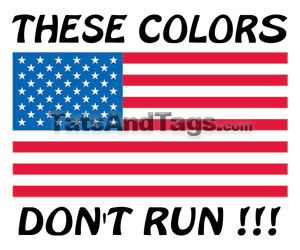 These Colors Don't Run USA Flag temporary tattoo