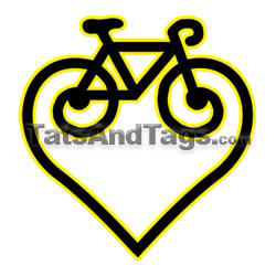 Bike heart temporary tattoo