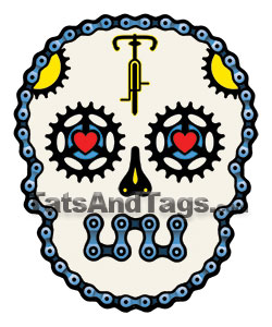bicycle skull temporary tattoo