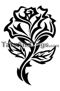 black tribal rose temporary tattoo