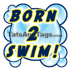 born to swim temporary tattoo