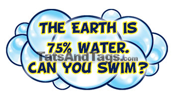 the earth is 75% water - can you swim temporary tattoo