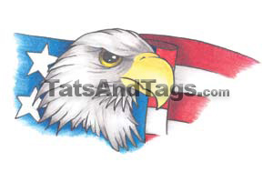 eagle with flag temporary tattoo