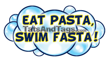 eat pasta, swim fasta temporary tattoo