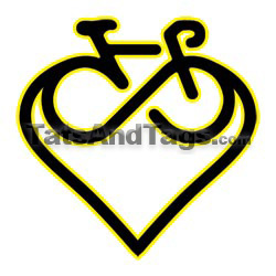 Infinity heart bike temporary tattoo