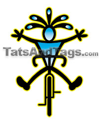 kokopelli forward facing bicycle temporary tattoo