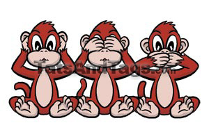 no evil 3 monkeys temporary tattoo