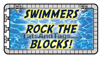 swimmers rock the blocks temporary tattoo