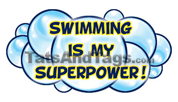 swimming is my superpower temporary tattoo