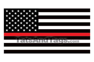 thin red line American Flag temporary tattoo