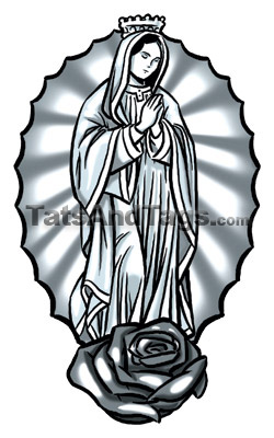 Virgin Mary temporary tattoo