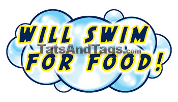 will swim for food temporary tattoo