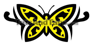 yellow butterfly temporary tattoo