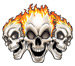 flaming skulls temporary tatoo