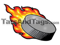 flaming puck temporary tattoo