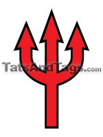 Red Pitchfork Temporary tattoo