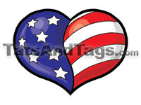 patriotic heart temporary tattoo