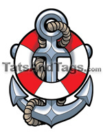 Anchor / Life Preserver - Sink or Swim Tattoo