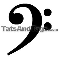 bass clef temporary tattoo 