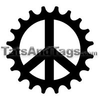 bike gear peace sign temporary tattoo