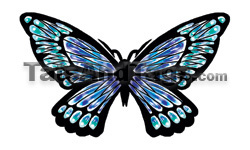 blue butterfly temporary tattoo