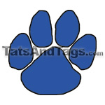 blue paw print temporary tattoo 