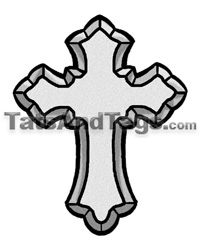 traditional cross temporary tattoo