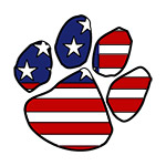 patriotic dog paw face temporary tattoo 