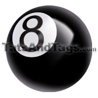 Eight ball temporary tattoo 8 ball