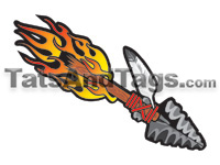 Flaming lance temporary tattoo