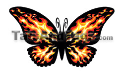 flaming hot butterfly temporary tattoo