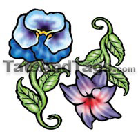 flowers temporary tattoo 