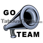 Megaphone - Go Team temporary tattoo 