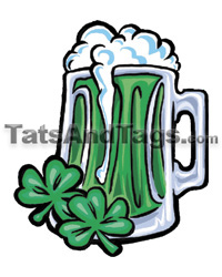 green beer temporary tattoo 