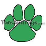 green paw print temporary tattoo 
