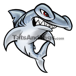 hammerhead shark temporary tattoo