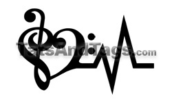 music heartbeat temporary tattoo