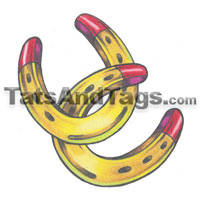 Horseshoes temporary tattoo