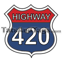 highway 420 temporary tattoo 
