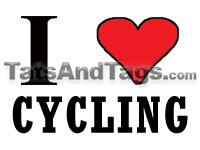 I Heart Cycling temporary tattoo 