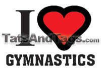 I heart gymnastics temporary tattoo