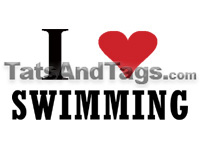 I Heart Swimming temporary tattoo 